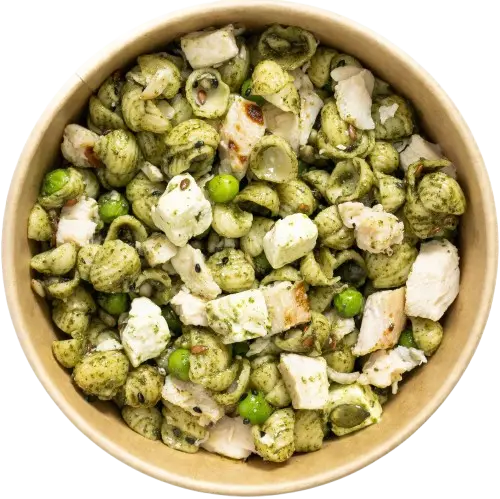 Salade pâtes poulet pesto (min 3 pcs)