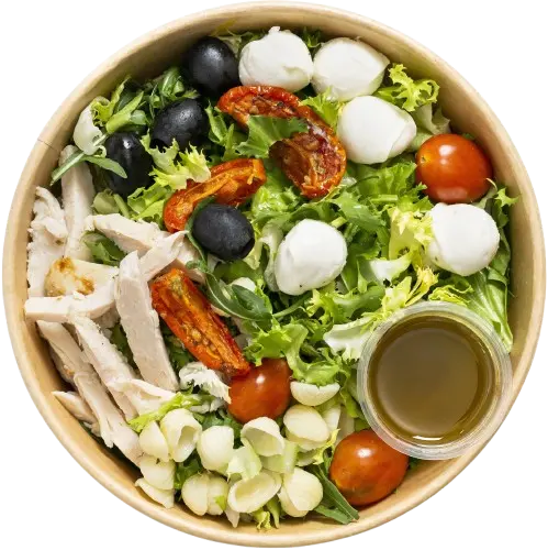 Salade pâtes poulet mozza (min 3 pcs)